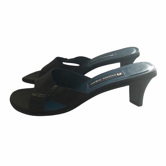 Etienne Aigner Hardy Slip On Sandal Mule Black Leather Vintage Y2K 7.5 GUC - Picture 10 of 11